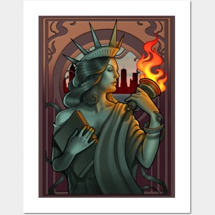 Halo Lady Liberty Posters and Art